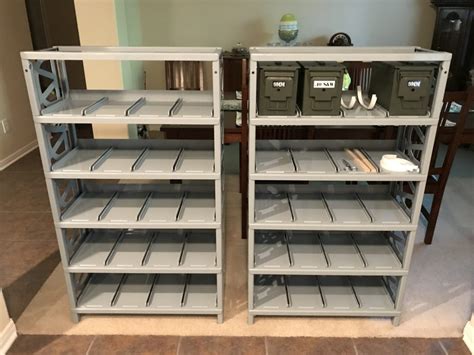 building lockable metal shelves to hold heavy ammo boxes|ammo can rack plans.